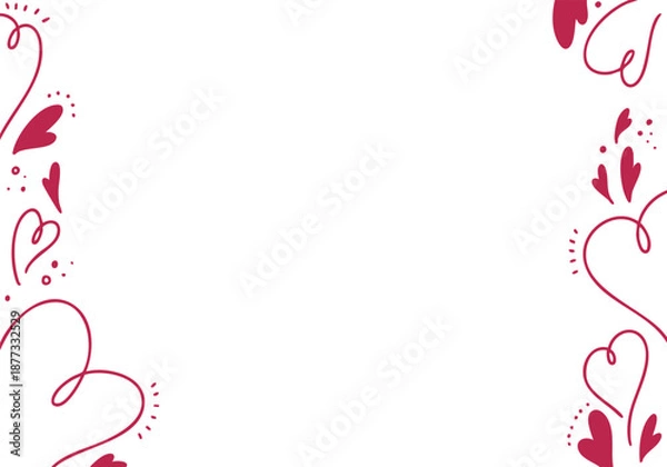 Obraz 手描きのハートのグラフィカルなフレーム