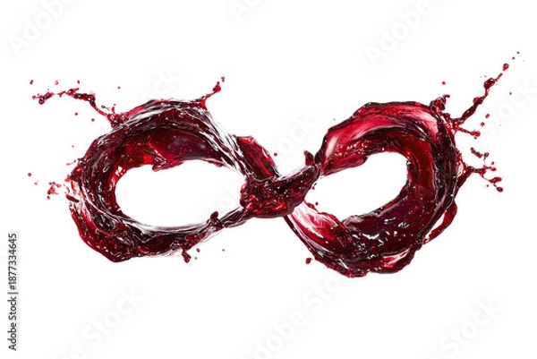 Obraz Red liquid splash forms infinity symbol