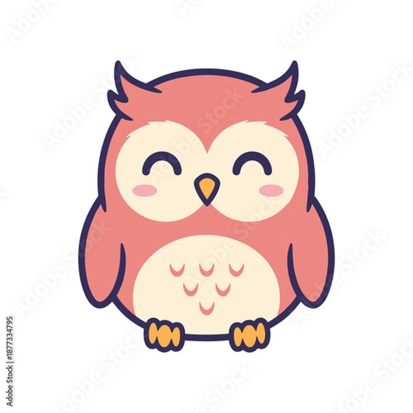 Obraz Cute Cartoon Owl Vector Illustration
