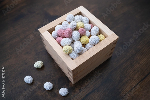 Obraz 節分, 升に入った五色豆