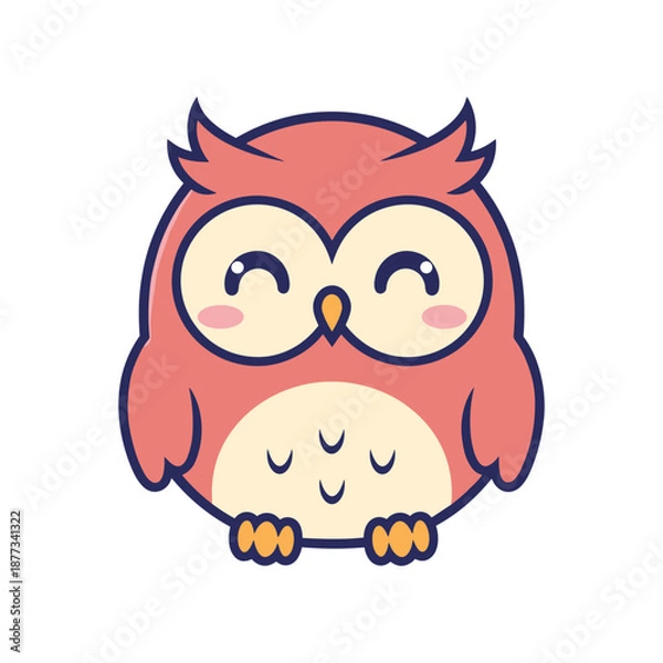 Obraz Cute Cartoon Owl Vector Illustration
