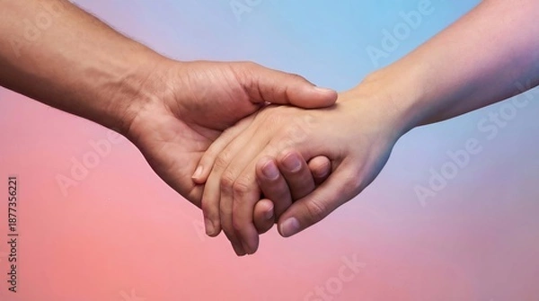 Obraz Two hands holding hands.