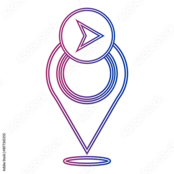 Obraz Pin Location Neon Icon
