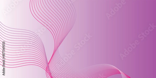 Obraz Abstract Wavy Line on Gradient Background. VECTOR PINK GRADIENT eps10