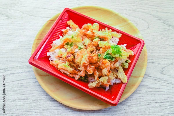 Obraz 海老と野菜のかき揚げ丼