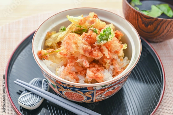 Obraz エビと野菜のかき揚げ丼