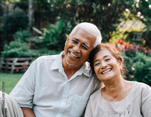 Obraz happy senior couple