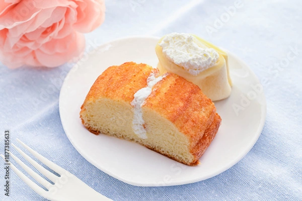 Obraz シフォンケーキとロールケーキ