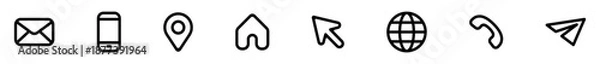 Fototapeta Contact us vector icons flat ...