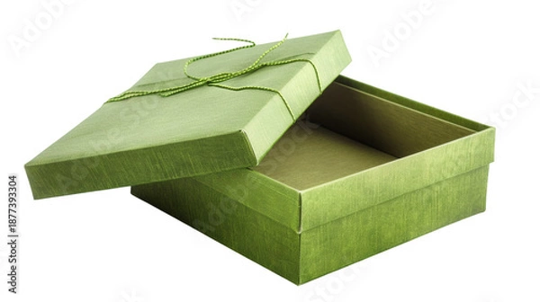 Obraz Green gift box isolated on white background
