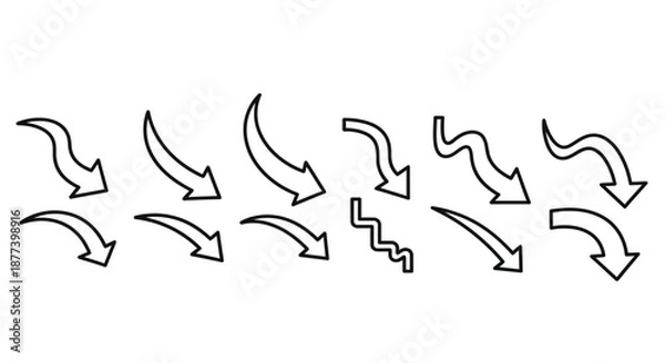 Fototapeta Multiple arrows in various directions Vector