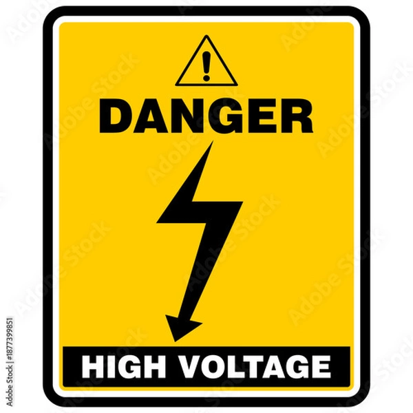 Obraz Danger, high voltage, sign vector