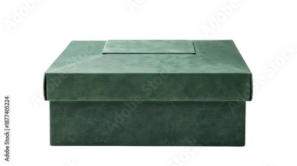 Obraz Green gift box isolated on white background