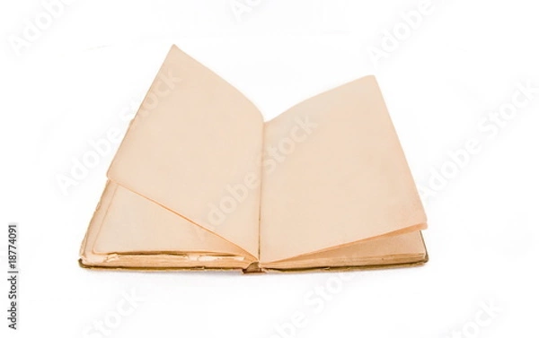 Obraz open old blank book isolated on white