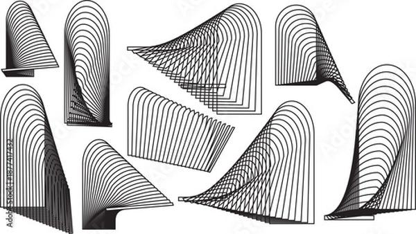 Obraz 3D line Art DESIGN Wave 3030.eps