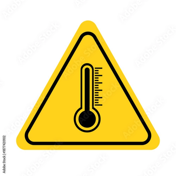 Obraz High temperature warning sign. Flat vector illustration design