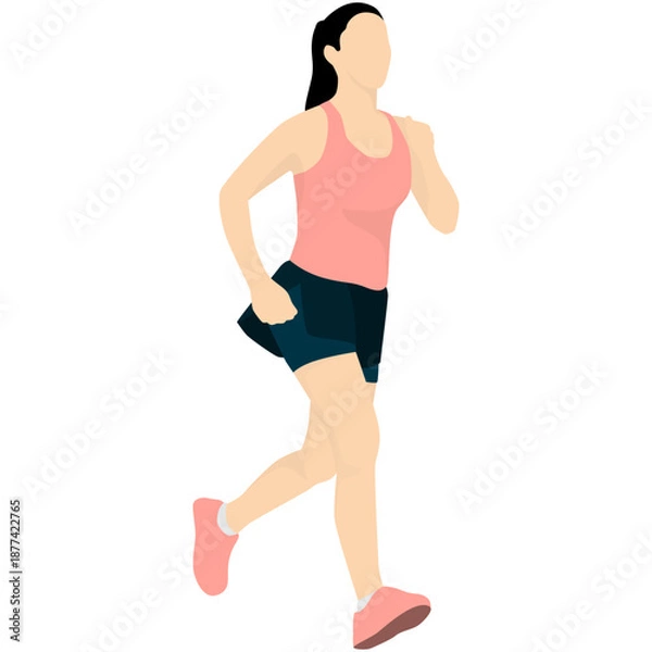 Obraz People Running Illustration