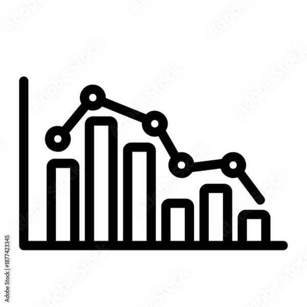Obraz Bar chart Line Icon