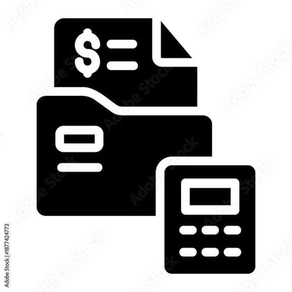 Fototapeta Accounting folder Solid icon