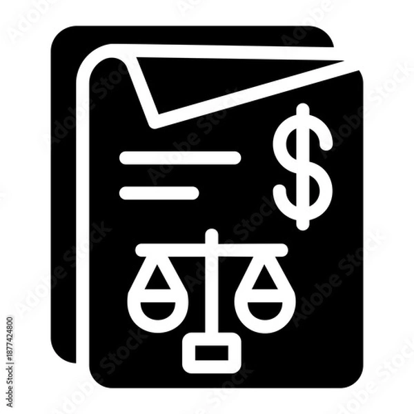 Fototapeta Balance sheet Solid icon