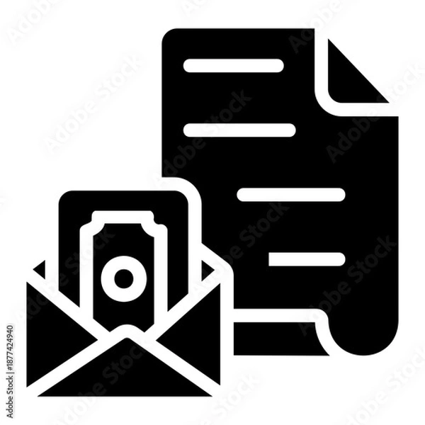 Fototapeta Payroll document Solid icon