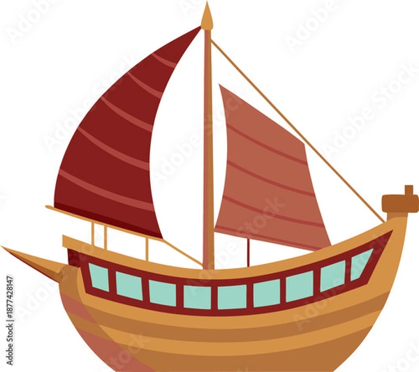 Obraz Dhow ship isolated on white