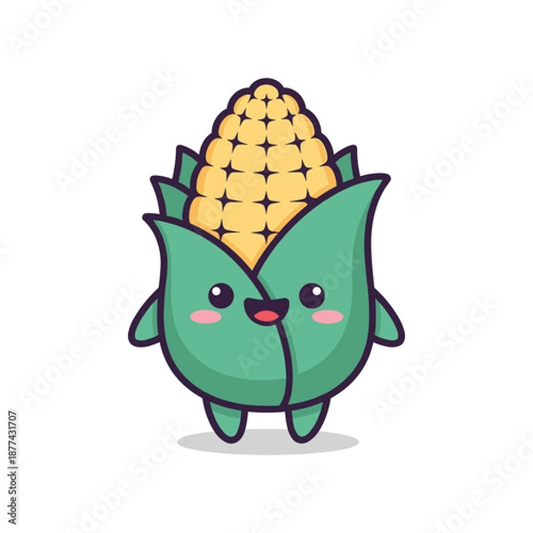 Obraz Cute Cartoon Corn Character Illustration