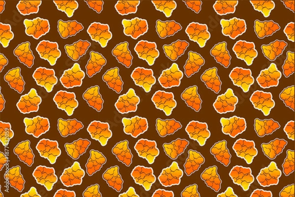 Obraz Fried chicken seamless pattern background. Fried chicken chest pattern. Cartoon fried chicken pattern background. Fast food pattern background.