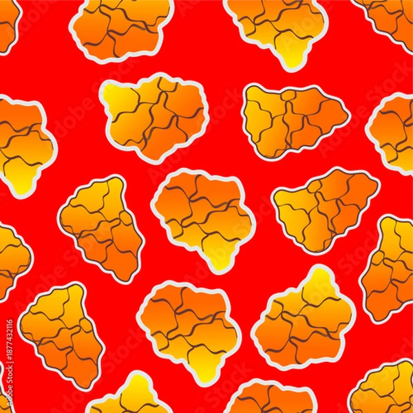 Obraz Fried chicken seamless pattern background. Fried chicken chest pattern. Cartoon fried chicken pattern background. Fast food pattern background.