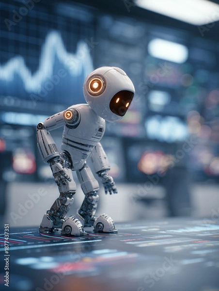 Obraz Cute robot in action