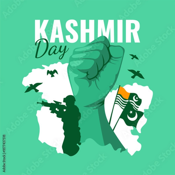 Obraz vector kashmir day poster template