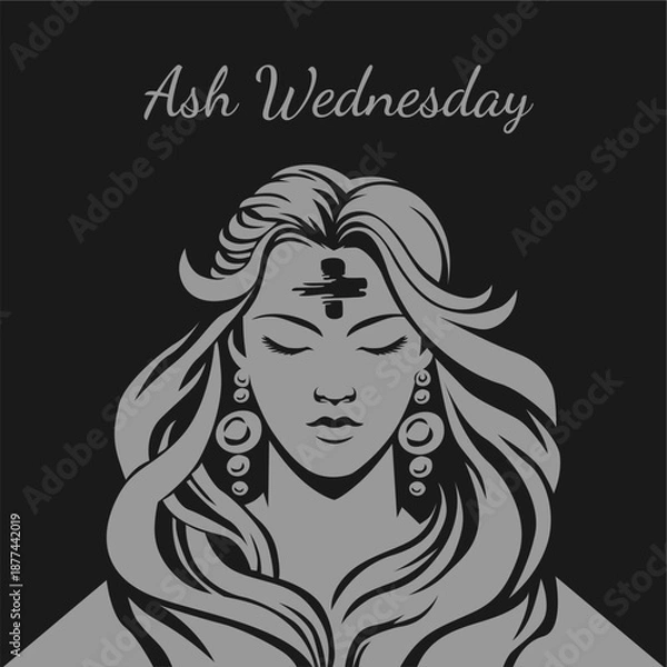 Obraz vector ash wednesday poster template