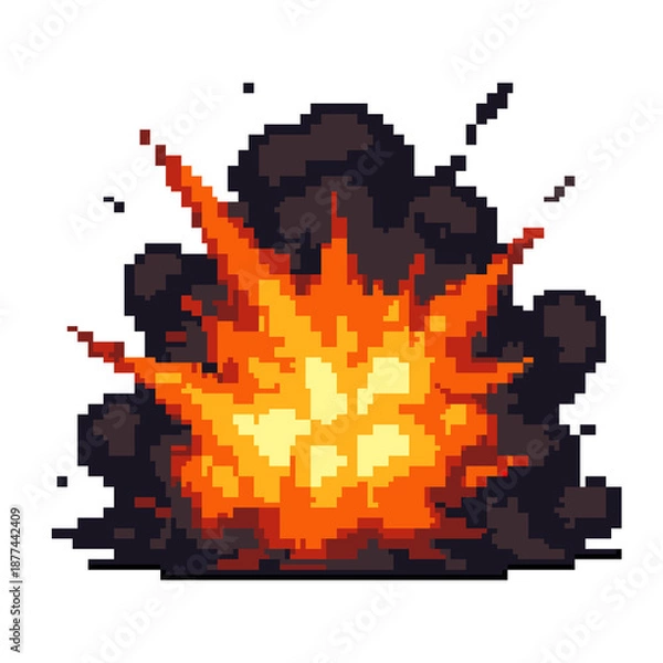 Fototapeta Pixel art explosion