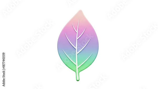 Obraz Glossy Gradient Leaf Icon