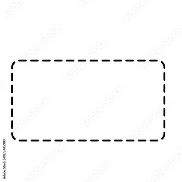Obraz Minimalist Rounded Rectangle Shape with Dashed Line Border