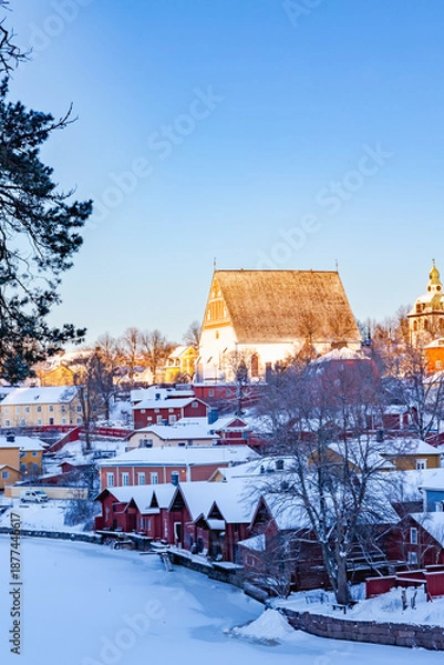 Obraz village in winter