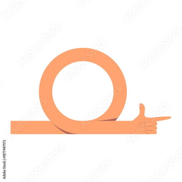 Obraz Abstract Flexible Arm Pointing Right with Loop Frame