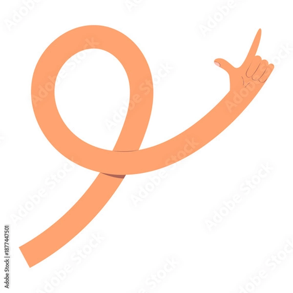 Obraz Exaggerated Flexible Arm Pointing Upwards Directional Indicator