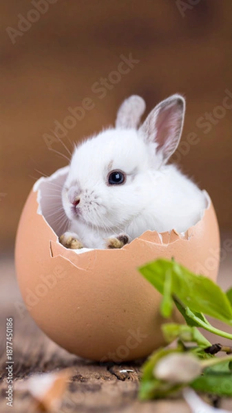 Obraz 卵に入る子兎