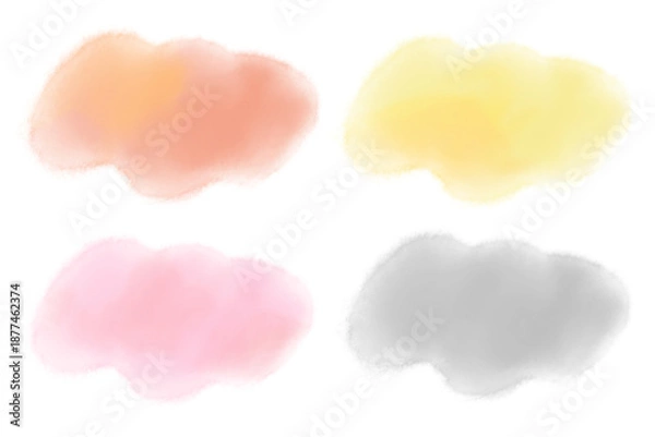 Obraz 水彩風にじみイラストセット　ウォームトーン
