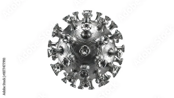 Obraz Metallic Coronavirus 3D Render