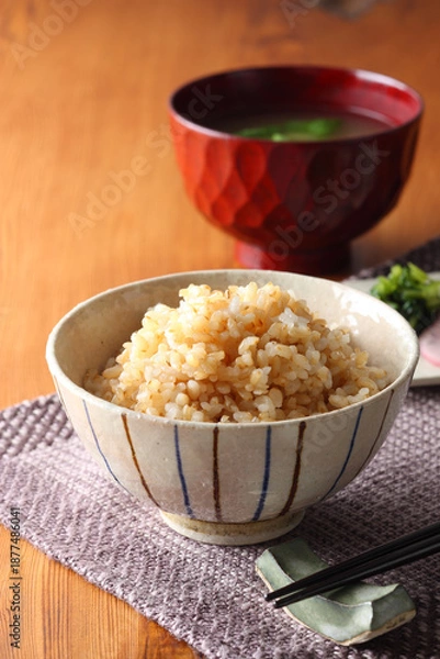 Obraz 発芽玄米ご飯と味噌汁
