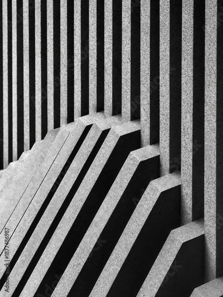 Obraz Geometric pattern Black texture line element Architecture details Abstract background