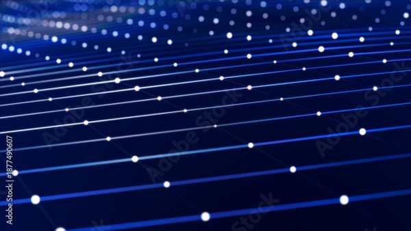 Obraz Abstract space with dots and lines. Network structure. Background concept for your design. 3d rendering.
