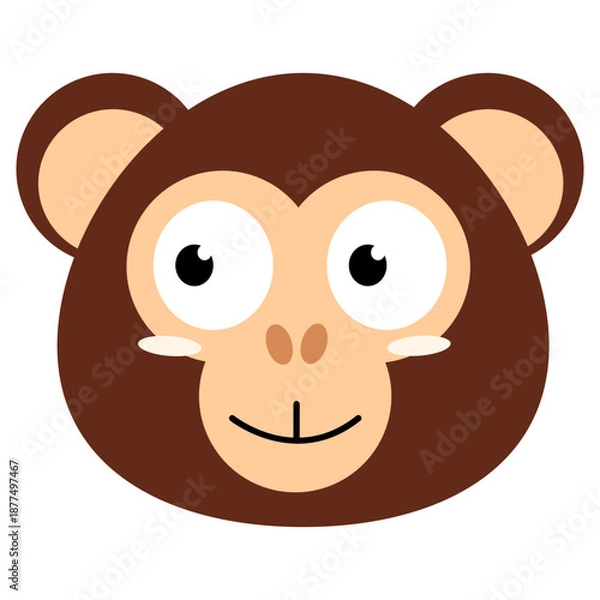 Obraz Cute Monkey Face Illustration