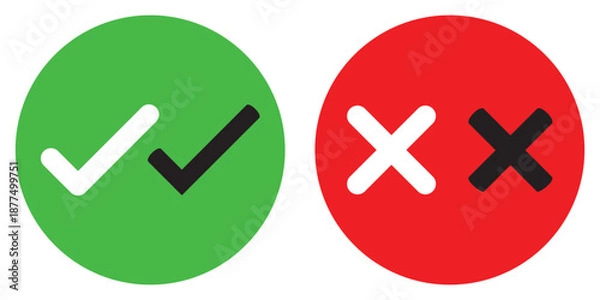 Obraz check mark icon button set.