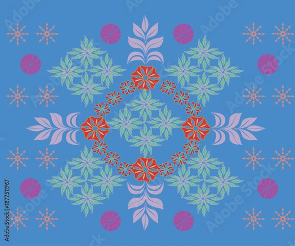 Fototapeta seamless pattern with snowflakes