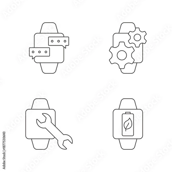 Obraz Smartwatch tools maintenance icons set