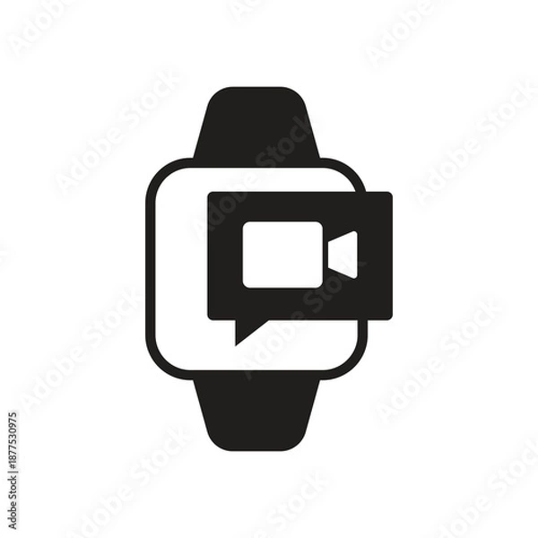 Obraz Smartwatch video camera solid icon