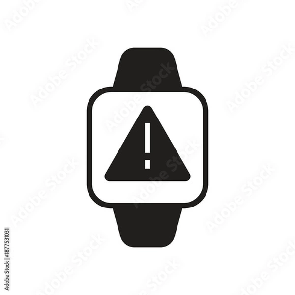 Obraz Smartwatch alert warning solid icon